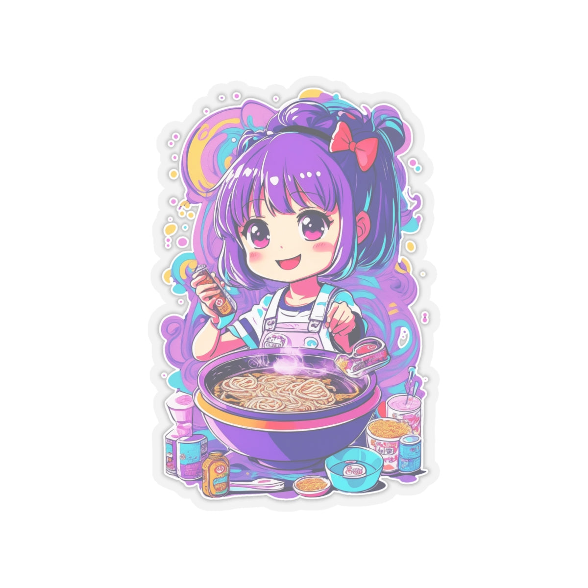 Noodle Girl 002 Kiss-Cut Stickers
