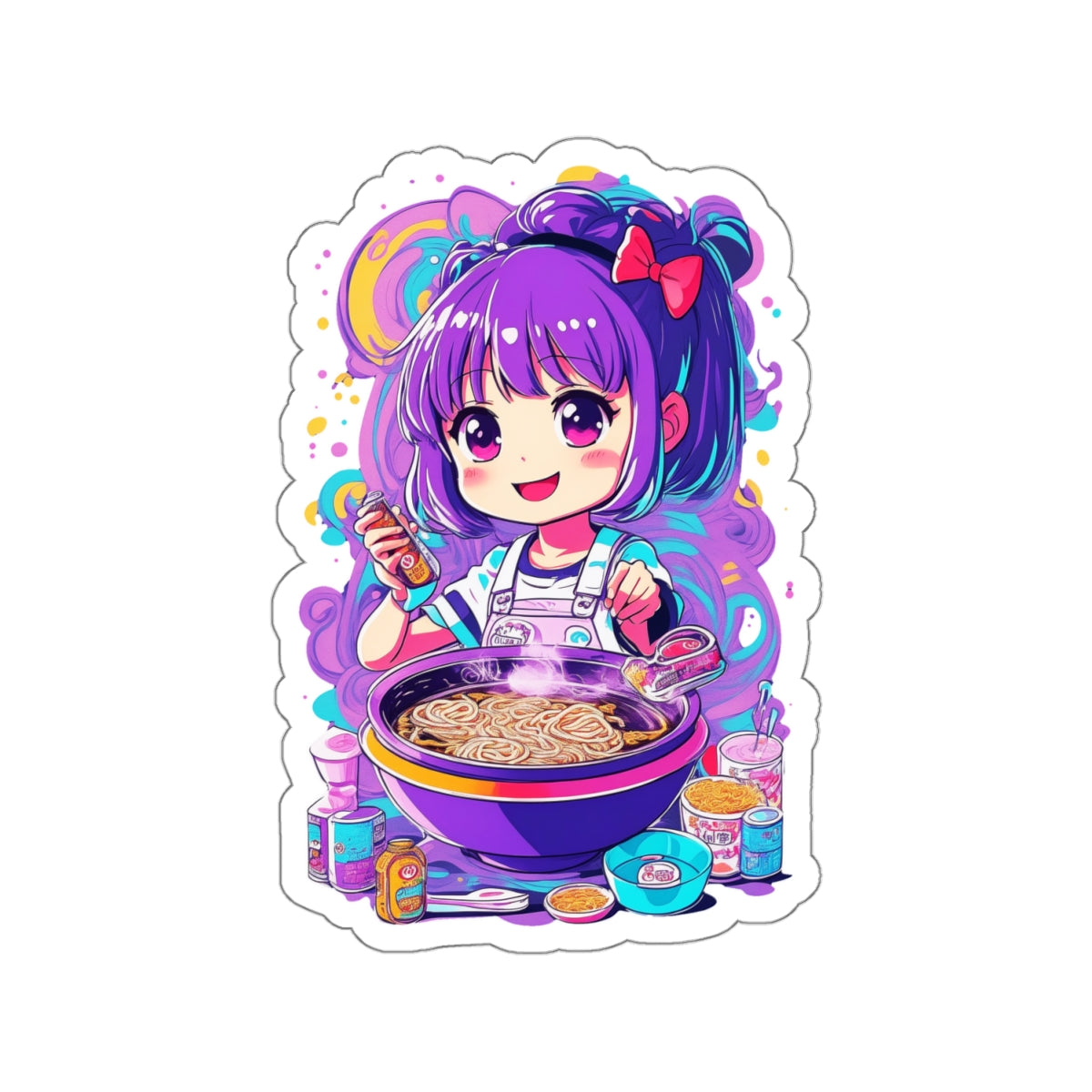 Noodle Girl 002 Kiss-Cut Stickers