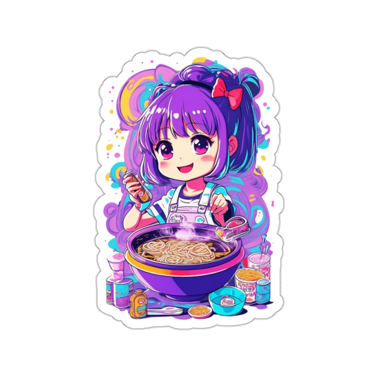 Noodle Girl 002 Kiss-Cut Stickers