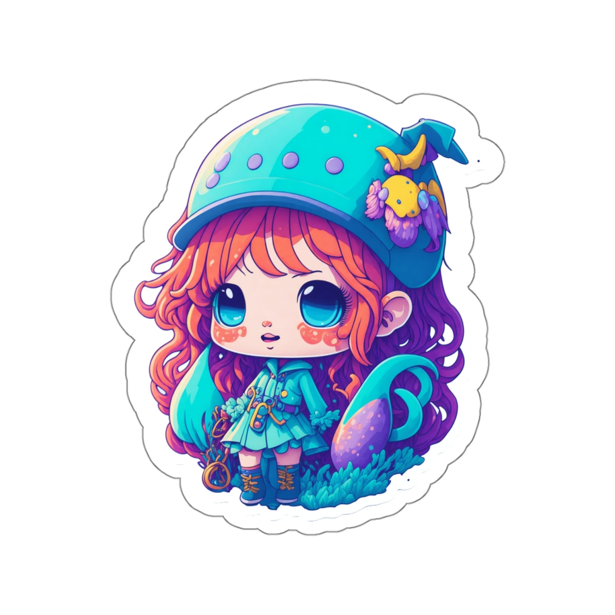 Squid Girl 004 Kiss-Cut Stickers