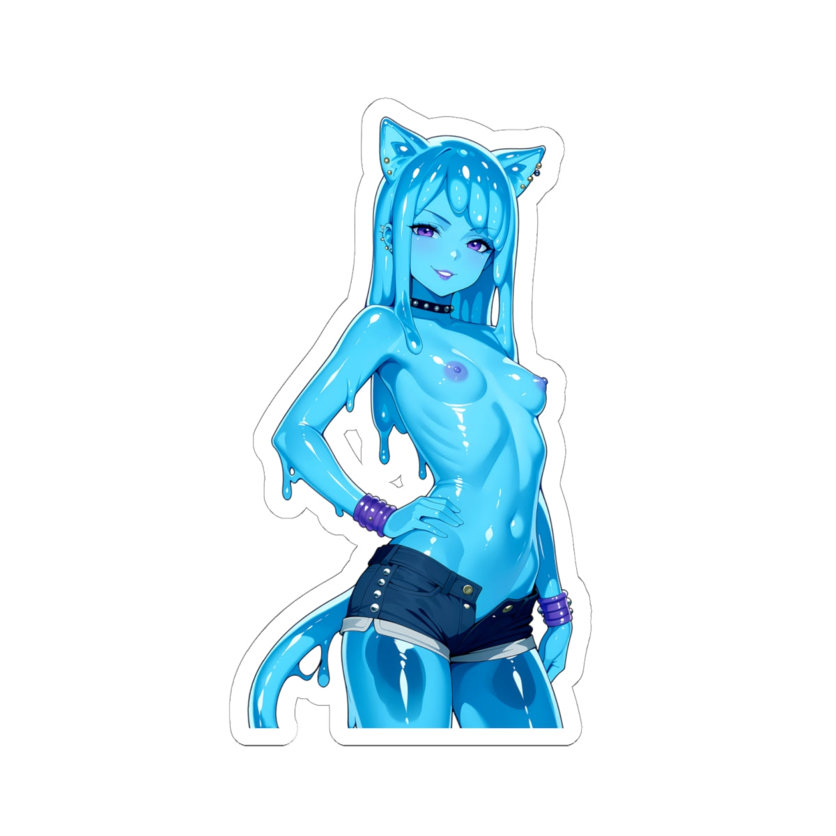 Window Decals1384 - Slime Girl - NSFW - Kiss-Cut Stickers