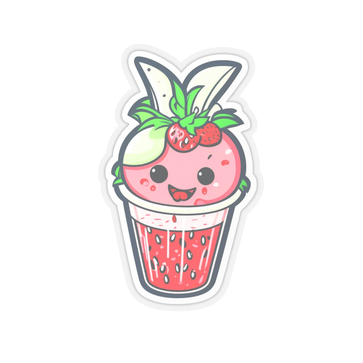 Strawberry Shake 001 Kiss-Cut Stickers