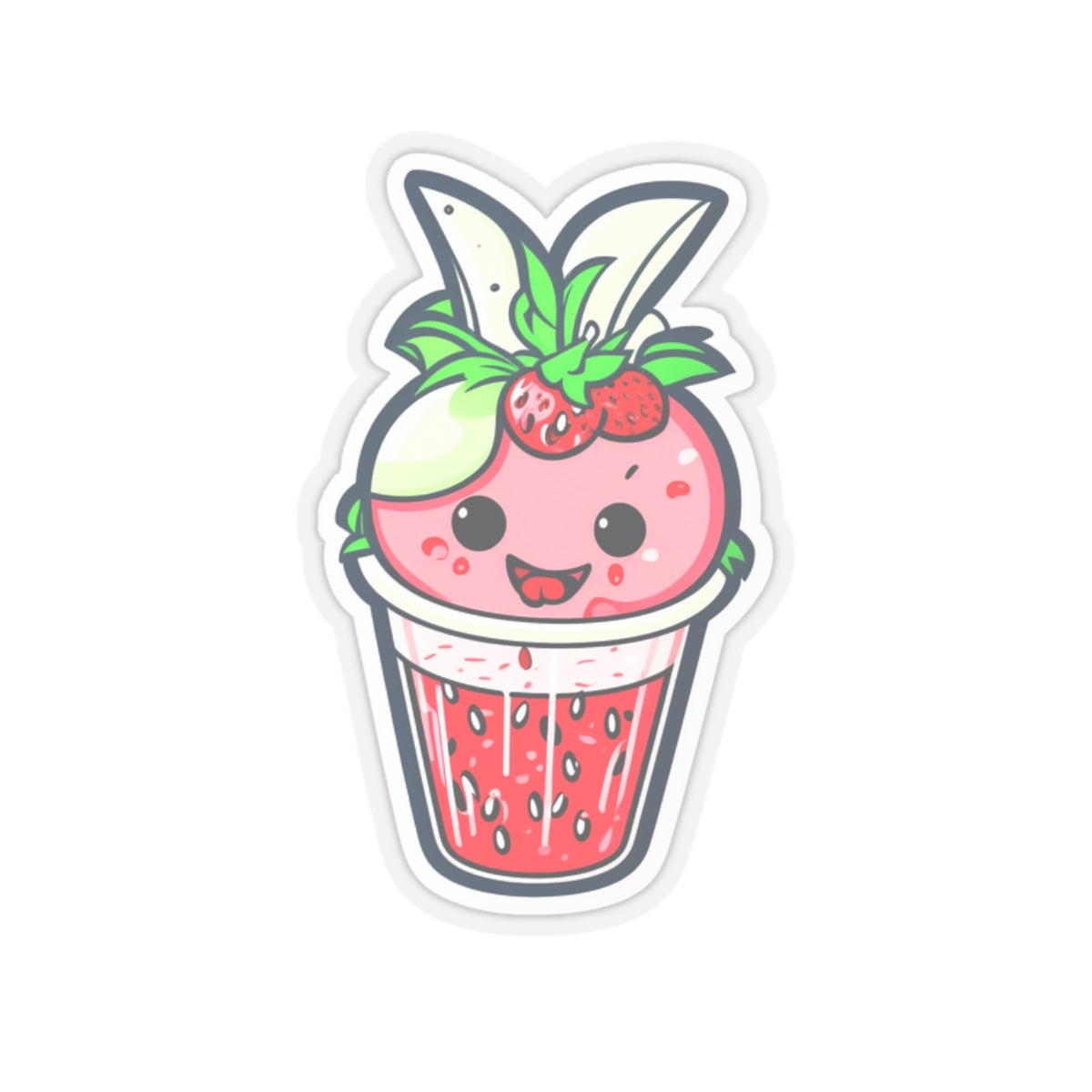 Strawberry Shake 001 Kiss-Cut Stickers