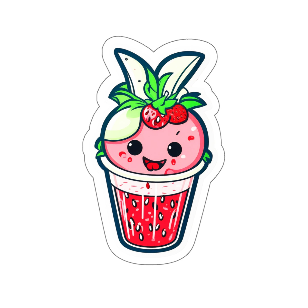 Strawberry Shake 001 Kiss-Cut Stickers