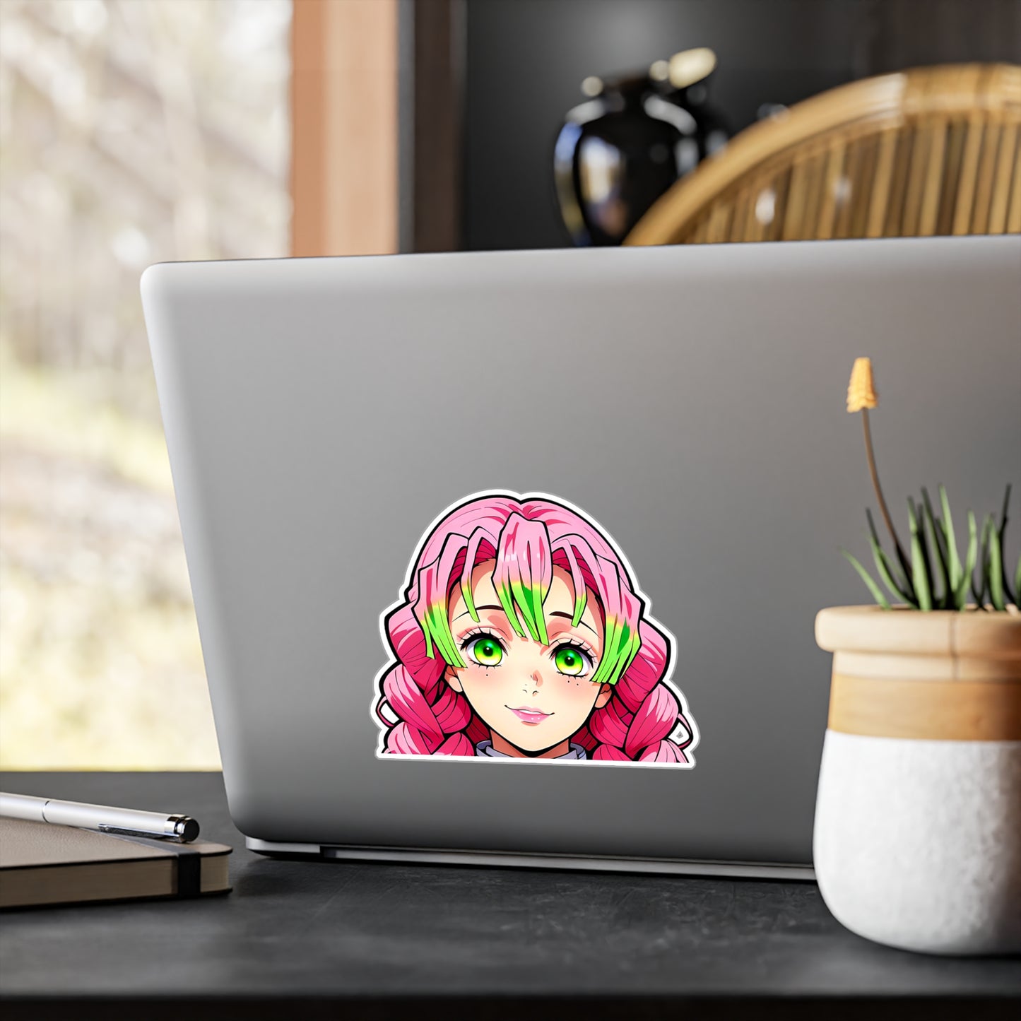 Mitsuri Kanroji Peeker - Demon Slayer Waifu - Kiss-Cut Vinyl Decals - AdehnoryGifts