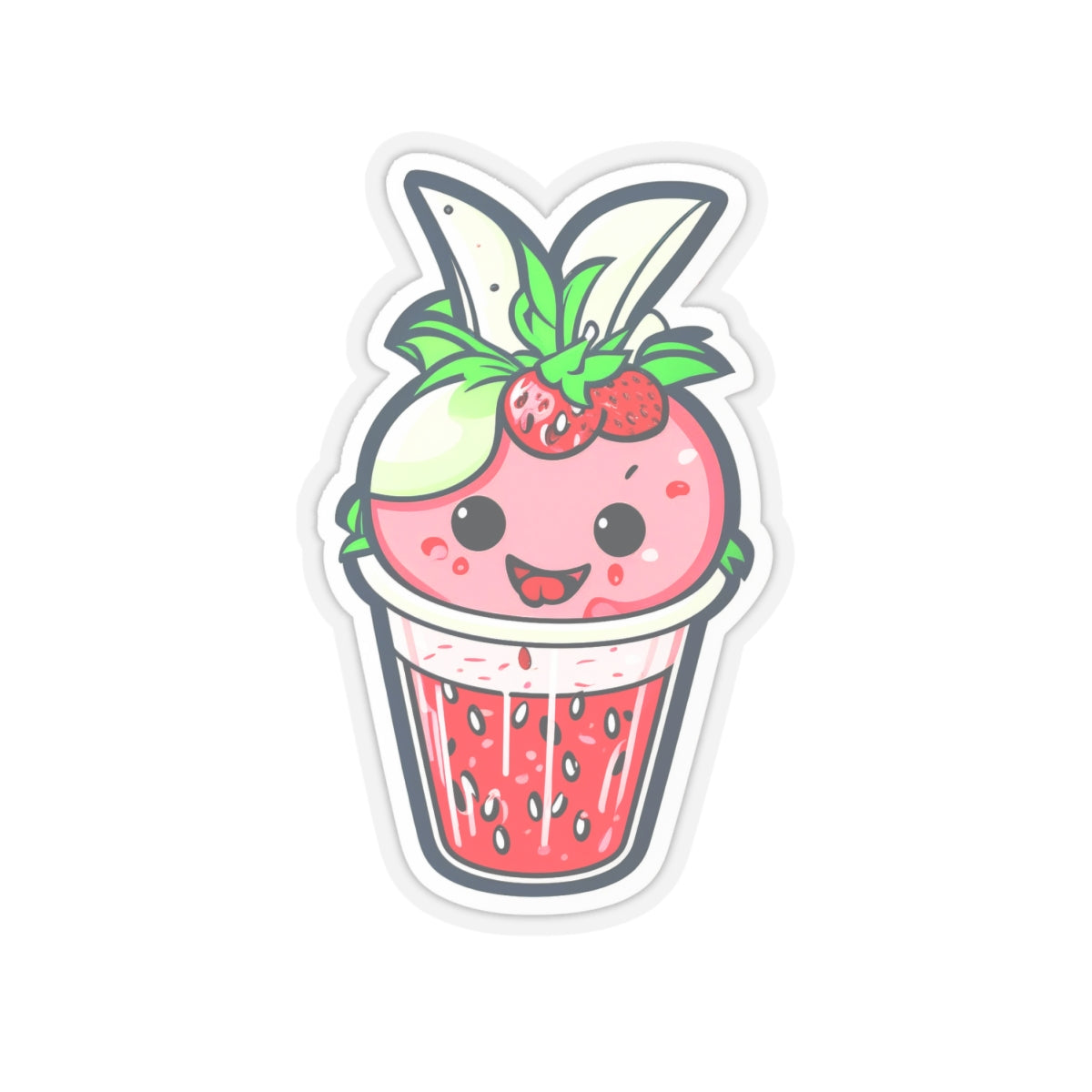 Strawberry Shake 001 Kiss-Cut Stickers