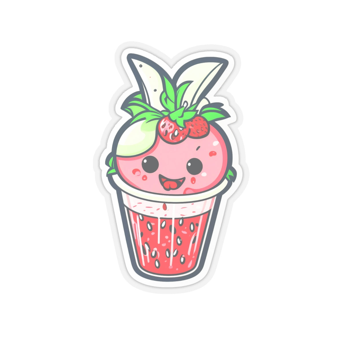 Strawberry Shake 001 Kiss-Cut Stickers