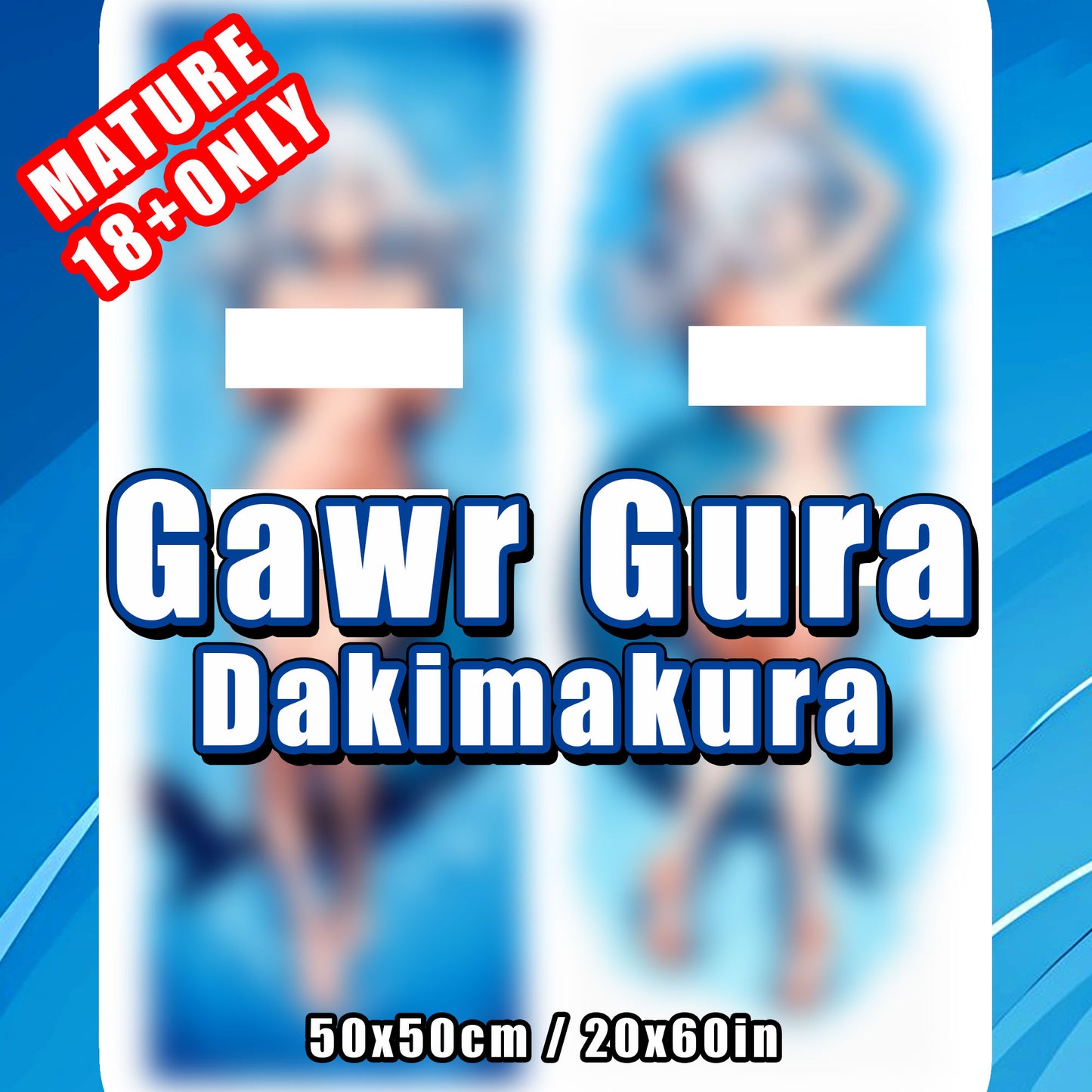 Gawr Gura Dakimakura Cover NSFW - Anime Body Pillow Case