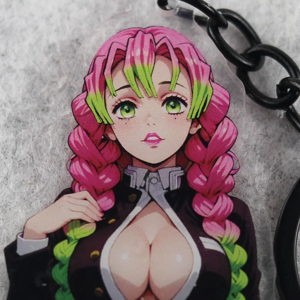 Mitsuri Kanroji Anime Acrylic Keychain โ 3โ Double-Sided Fan Art Charm - AdehnoryGifts