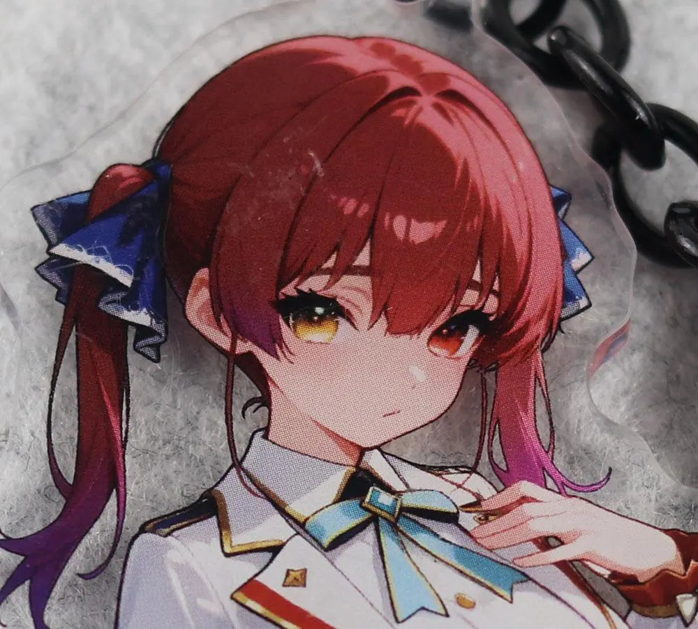 Houshou Marine Anime Acrylic Keychain – 3” Double-Sided Fan Art Charm - AdehnoryGifts