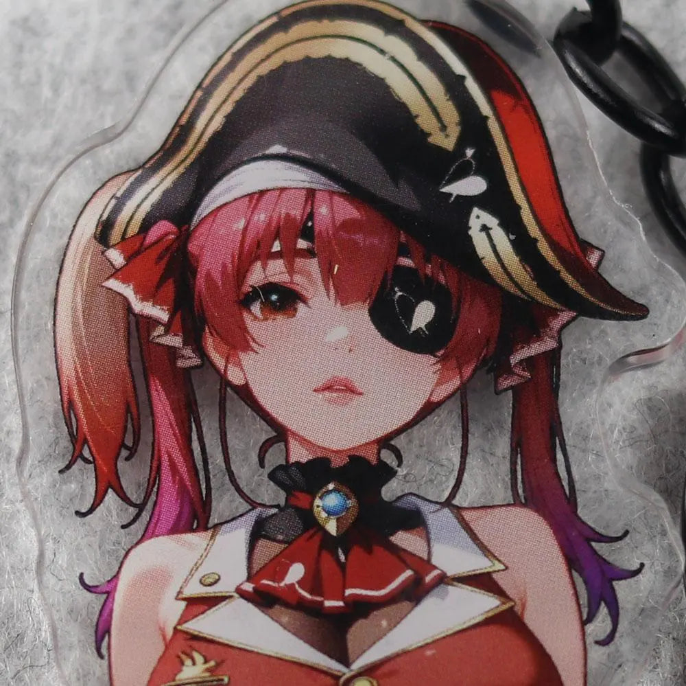 Houshou Marine Anime Acrylic Keychain – 3” Double-Sided Fan Art Charm - AdehnoryGifts