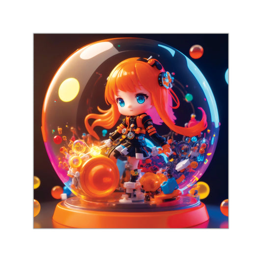 Kawaii Bubble015 - Square Vinyl Stickers