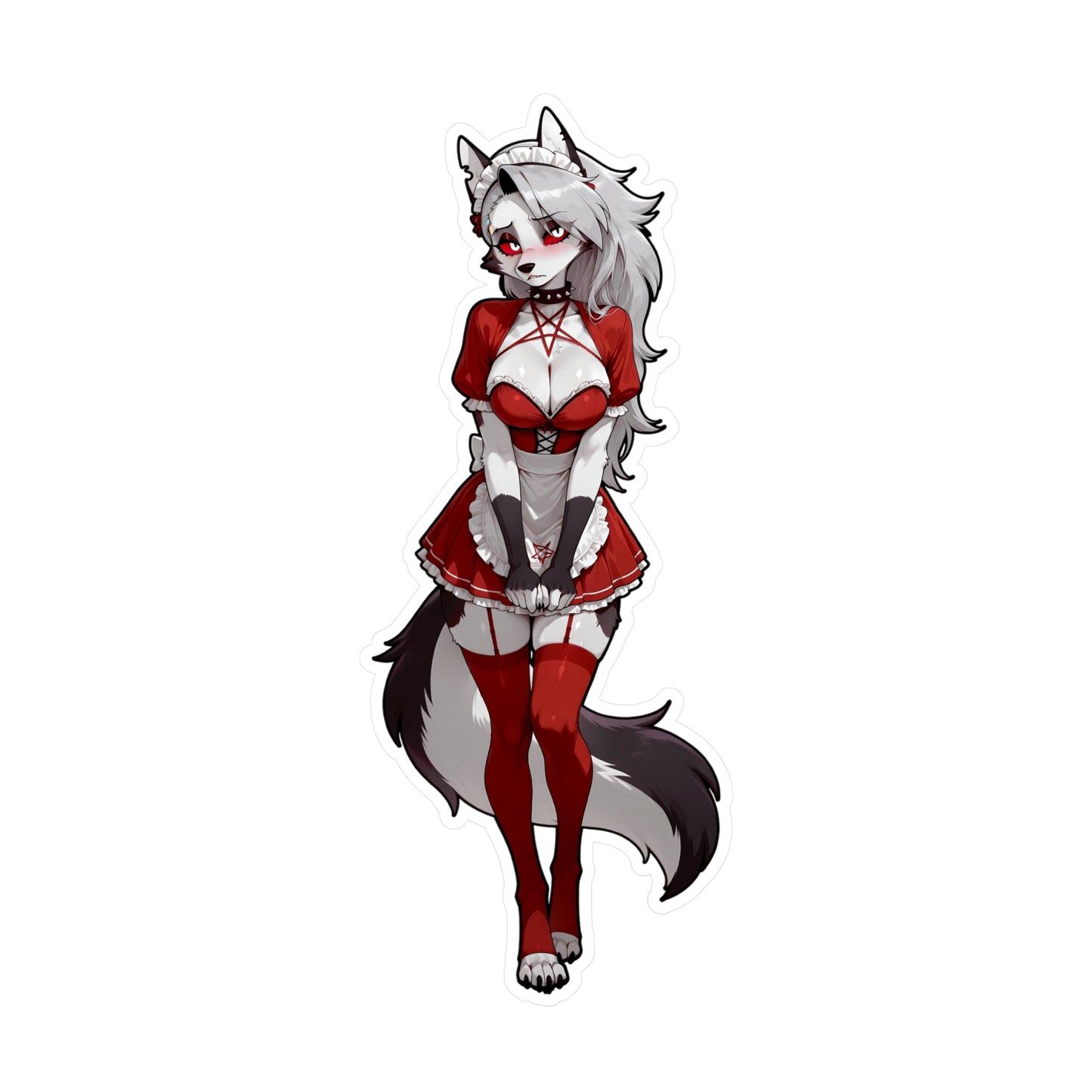 Loona HellHound Maid Waifu002 - XL Sticker