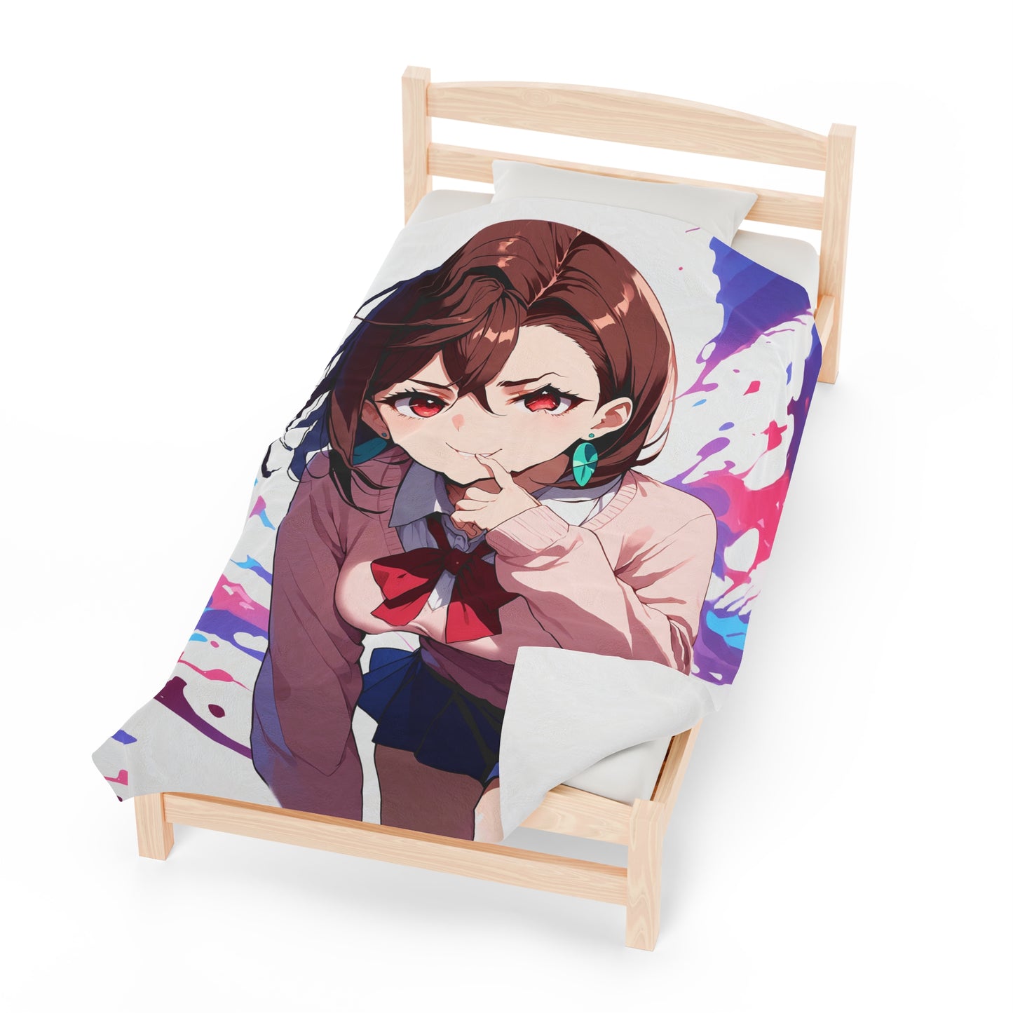 Momo Ayase Anime Waifu - Verticle - Velveteen Plush Blanket