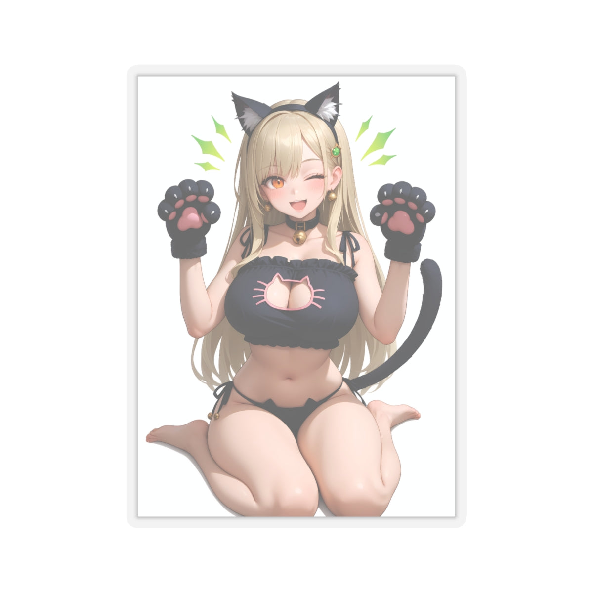 Anime Neko Girl Stickers-1240 - Kiss-Cut Stickers