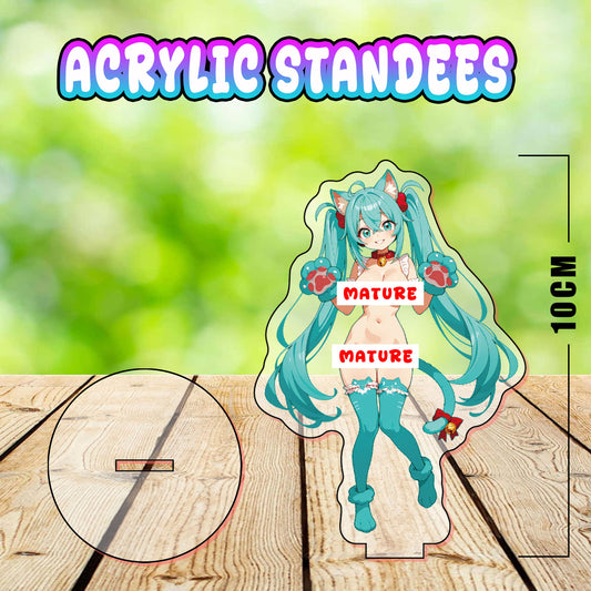 NekoMiku Rainbow MATURE Acrylic Standee – 10cm Double-Sided - NSFW
