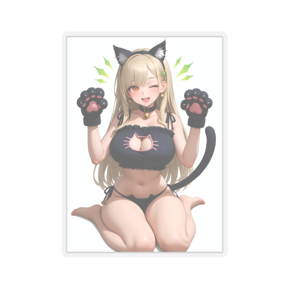 Anime Neko Girl Stickers-1240 - Kiss-Cut Stickers