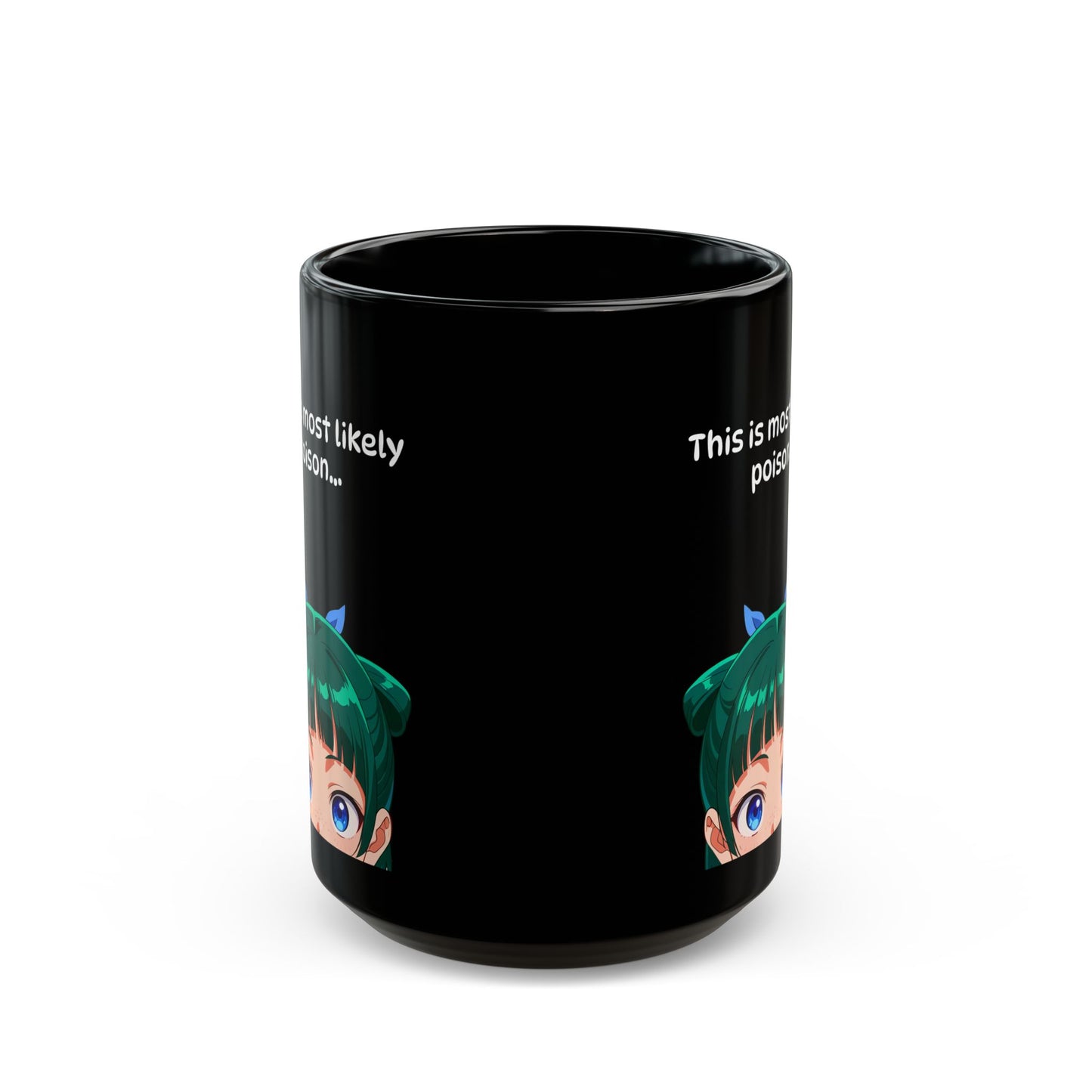 MaoMao Apothecary Diaries Black Ceramic Mug - Glossy Anime Coffee Cup