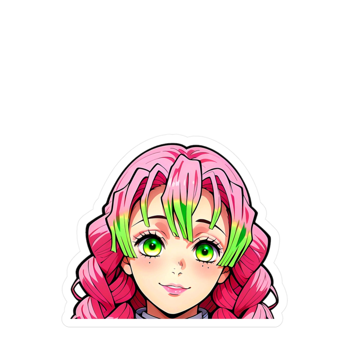 Mitsuri Kanroji Peeker - Demon Slayer Waifu - Kiss-Cut Vinyl Decals