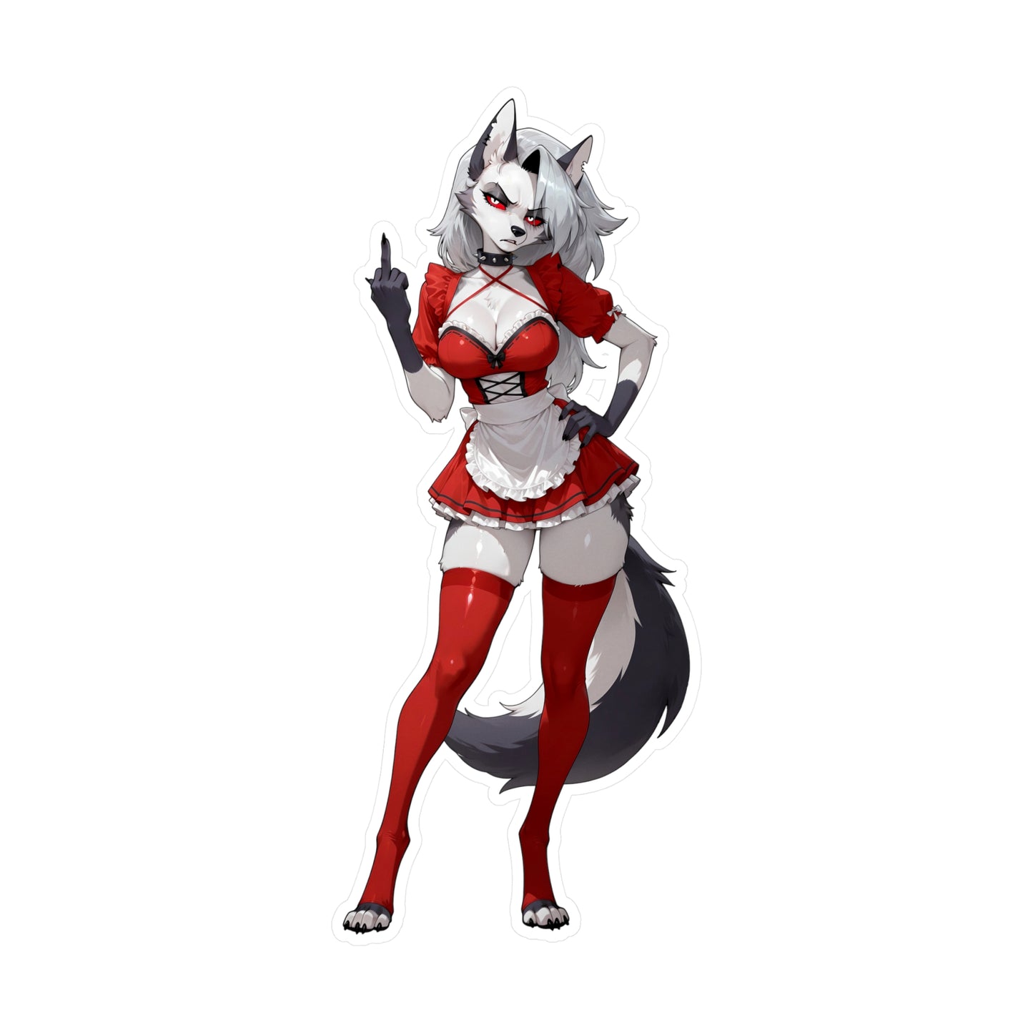 Loona HellHound Maid Waifu001 - XL Sticker