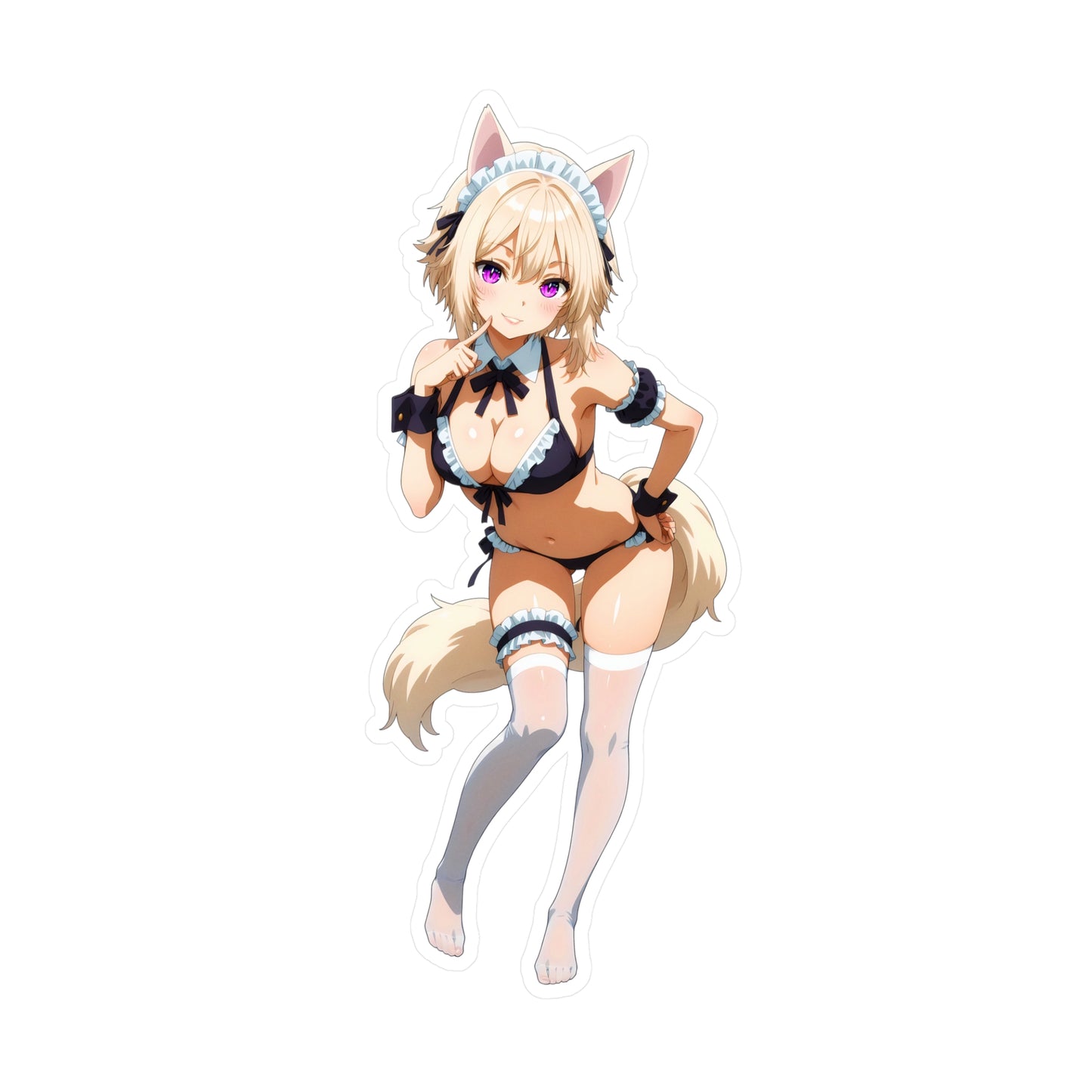Neko Maid001 - Anime Waifu DieCut Stickers