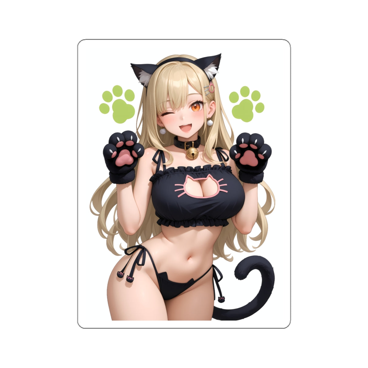 Anime Neko Girl Stickers-1237 - Kiss-Cut Stickers