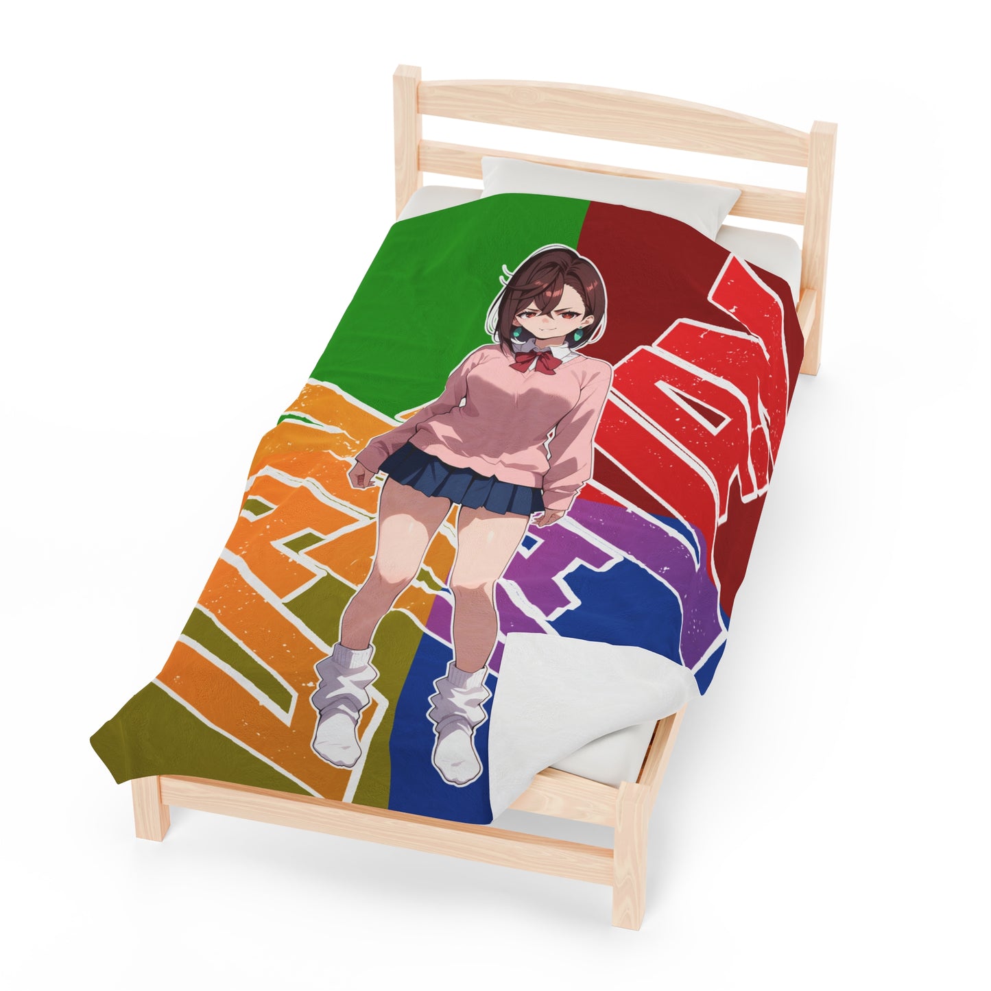 Momo Ayase Anime Waifu - Verticle - Velveteen Plush Blanket