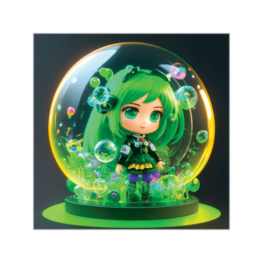 Kawaii Bubble014 - Square Vinyl Stickers