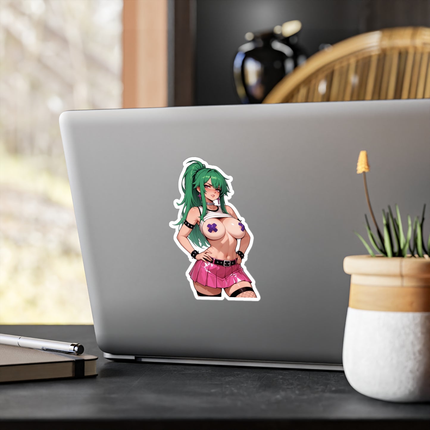 Busty PunkGirl Waifu002 - Anime Waifu DieCut Stickers