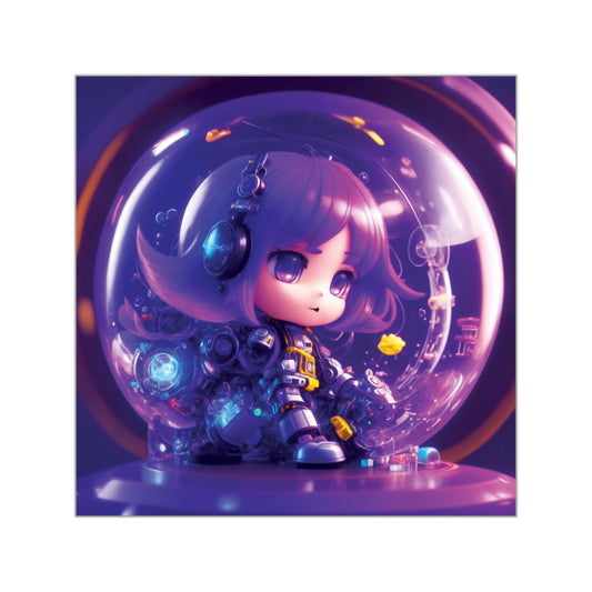 Kawaii Bubble001 - Square Vinyl Stickers