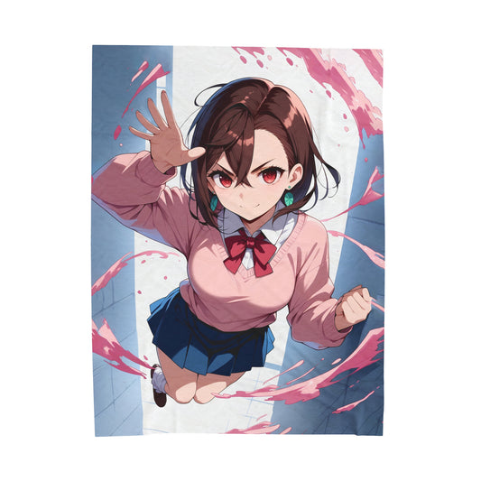 Momo Ayase Anime Waifu - Verticle - Velveteen Plush Blanket