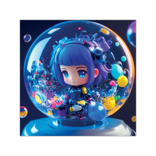 Kawaii Bubble011 - Square Vinyl Stickers