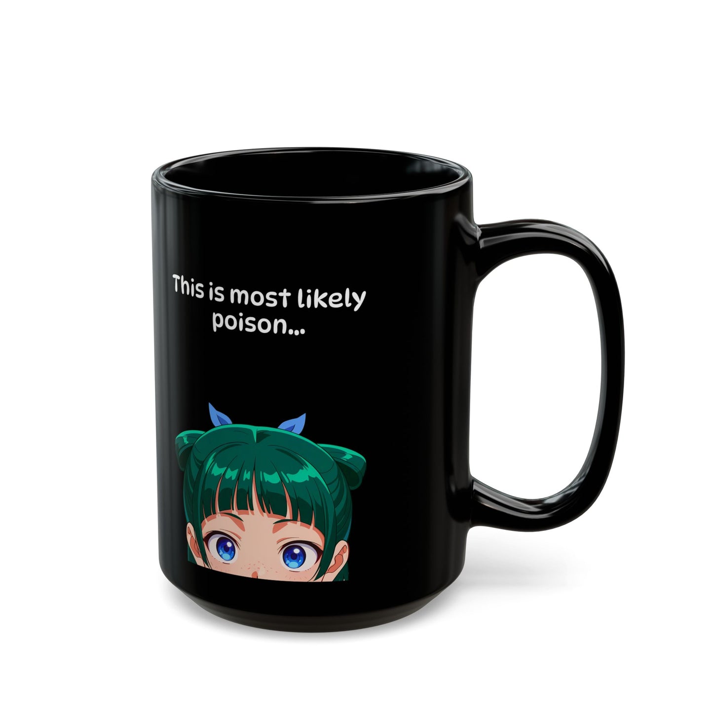 MaoMao Apothecary Diaries Black Ceramic Mug - Glossy Anime Coffee Cup