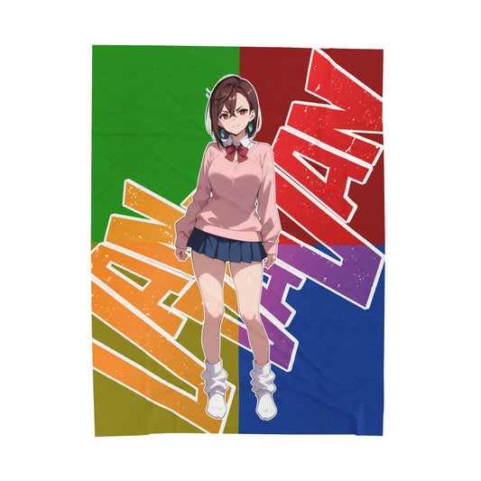 Momo Ayase Anime Waifu - Verticle - Velveteen Plush Blanket