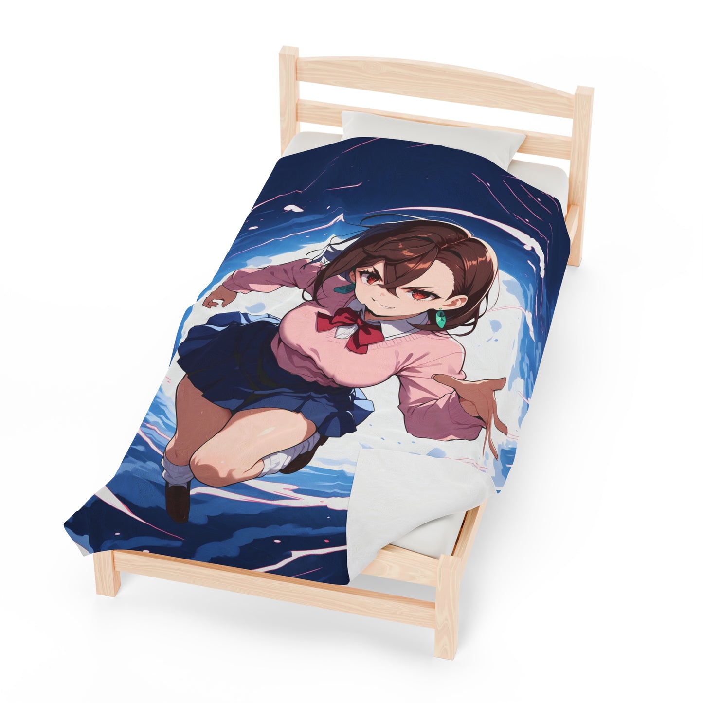 Momo Ayase Anime Waifu - Verticle - Velveteen Plush Blanket