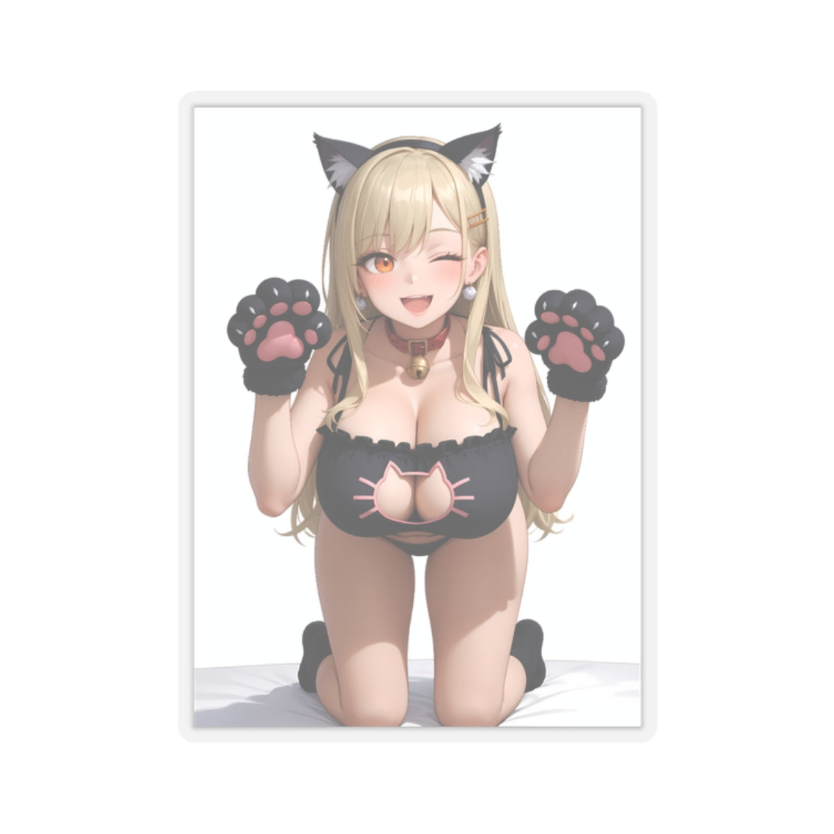 Anime Neko Girl Stickers-1238 - Kiss-Cut Stickers