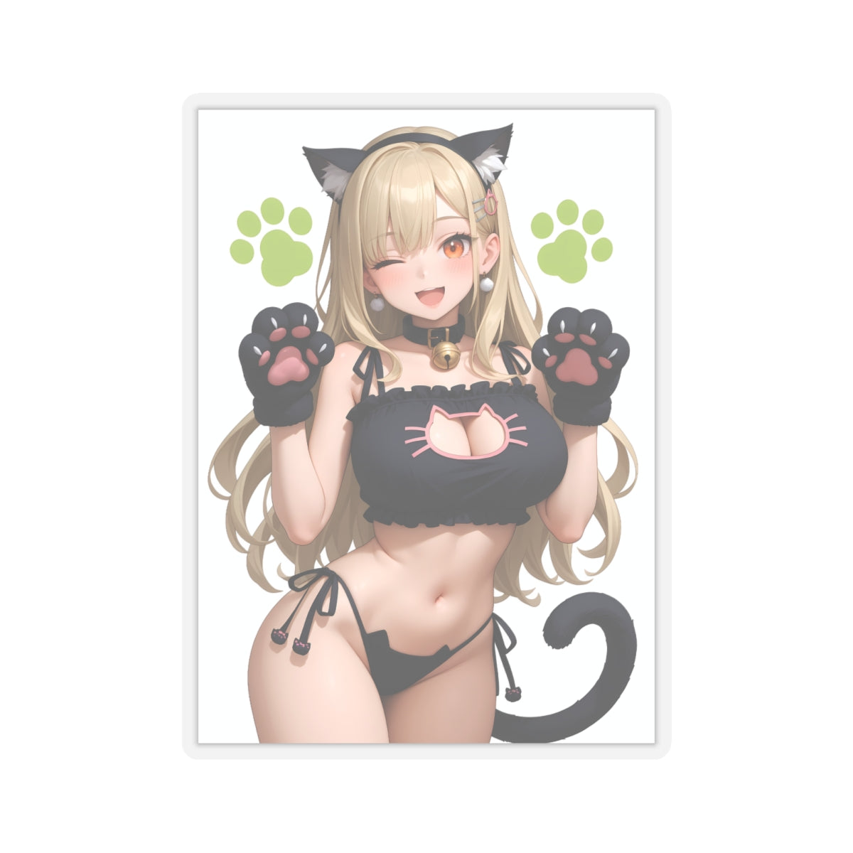 Anime Neko Girl Stickers-1237 - Kiss-Cut Stickers