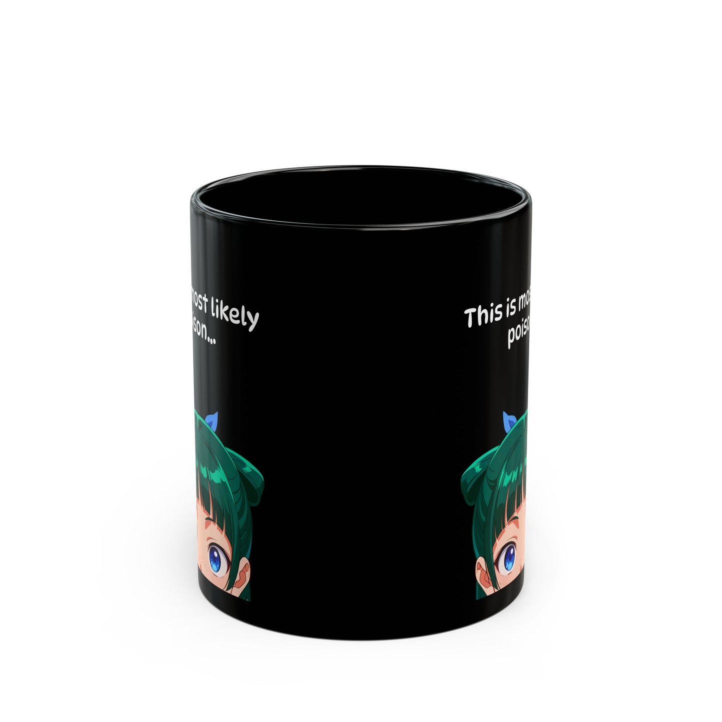 MaoMao Apothecary Diaries Black Ceramic Mug - Glossy Anime Coffee Cup