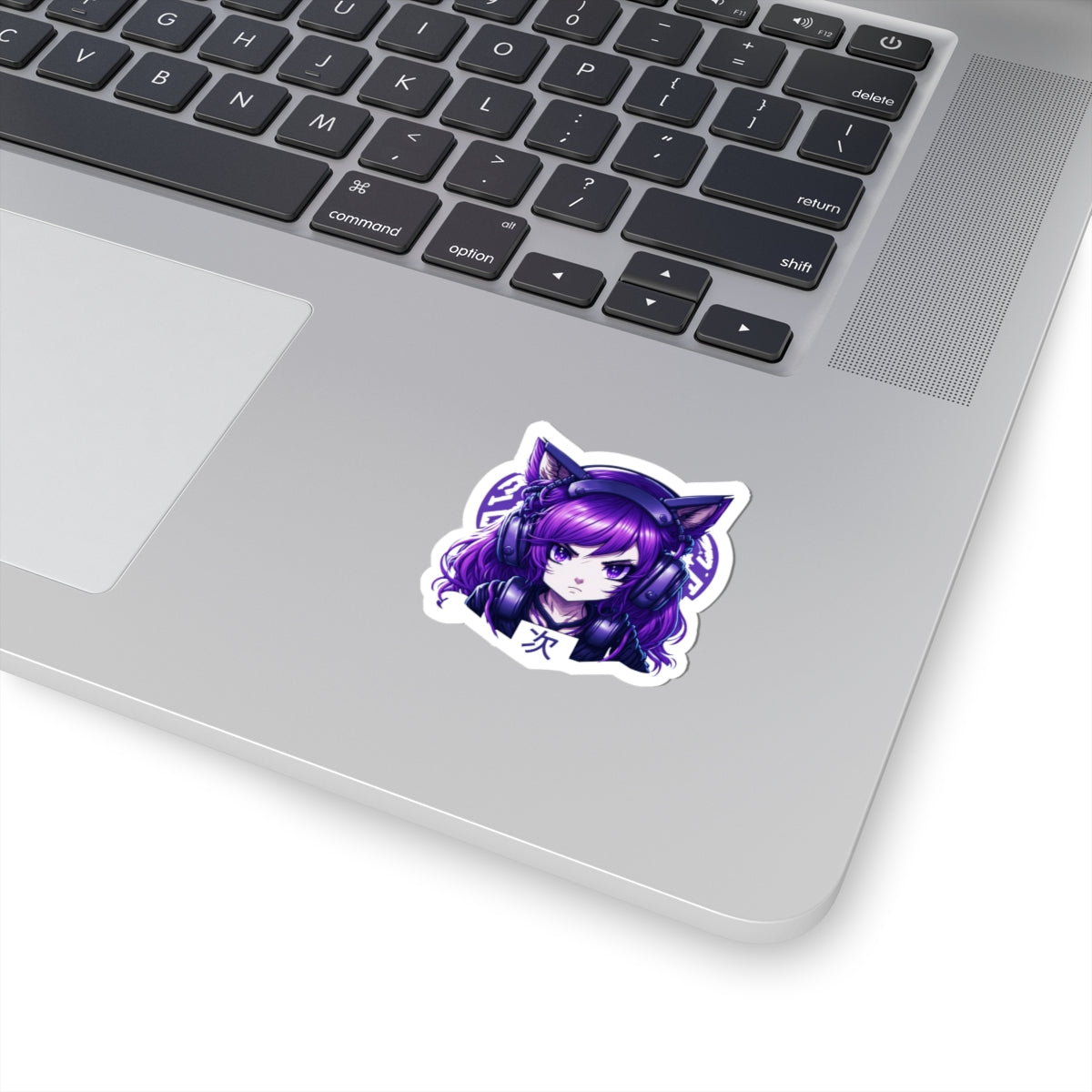 Purple Anime Gamer Girl Kiss-Cut Stickers