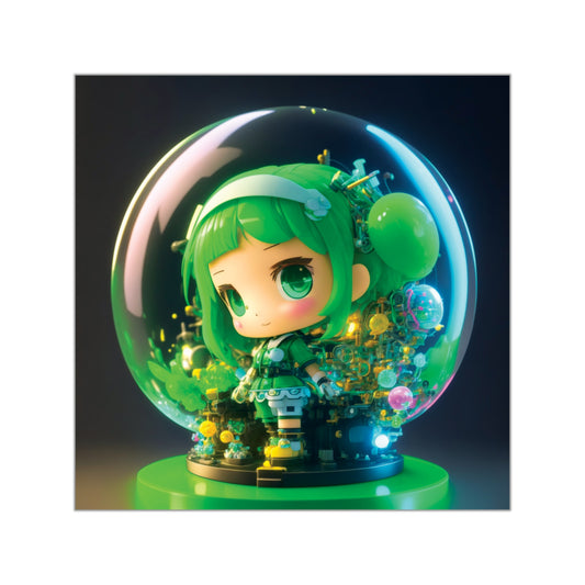 Kawaii Bubble013 - Square Vinyl Stickers