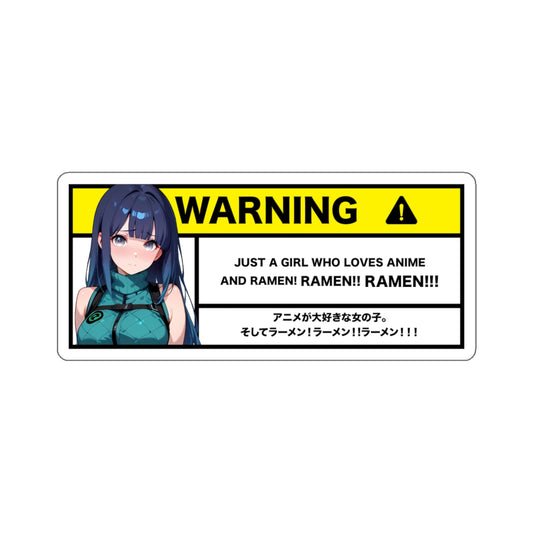Just a Girl Who Loves Ramen | Anime Warning Stickers | Otaku Car and Laptop Decals