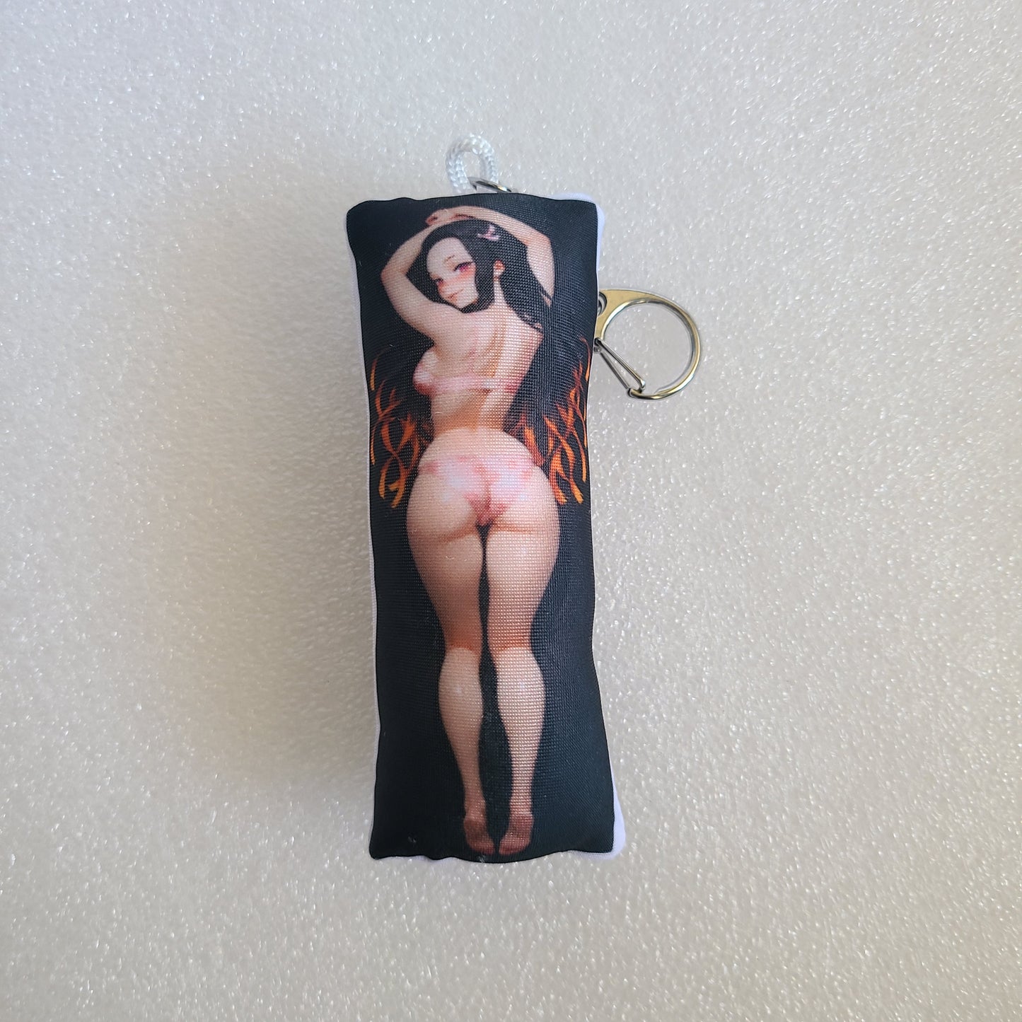 Nezuko Mini Dakimakura Keychain: Anime Plush Bag Charm