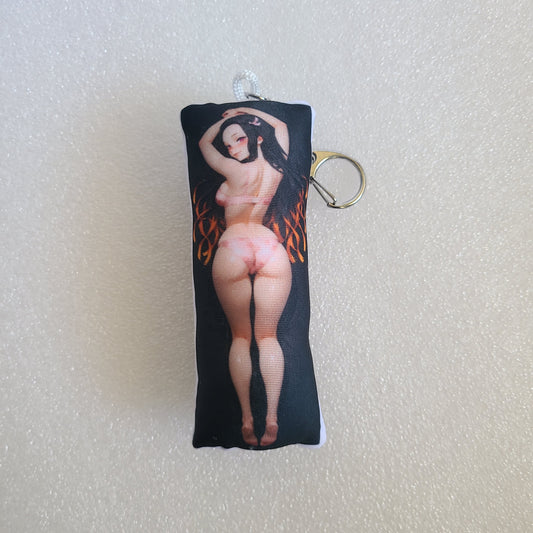 Nezuko Mini Dakimakura Keychain: Anime Plush Bag Charm