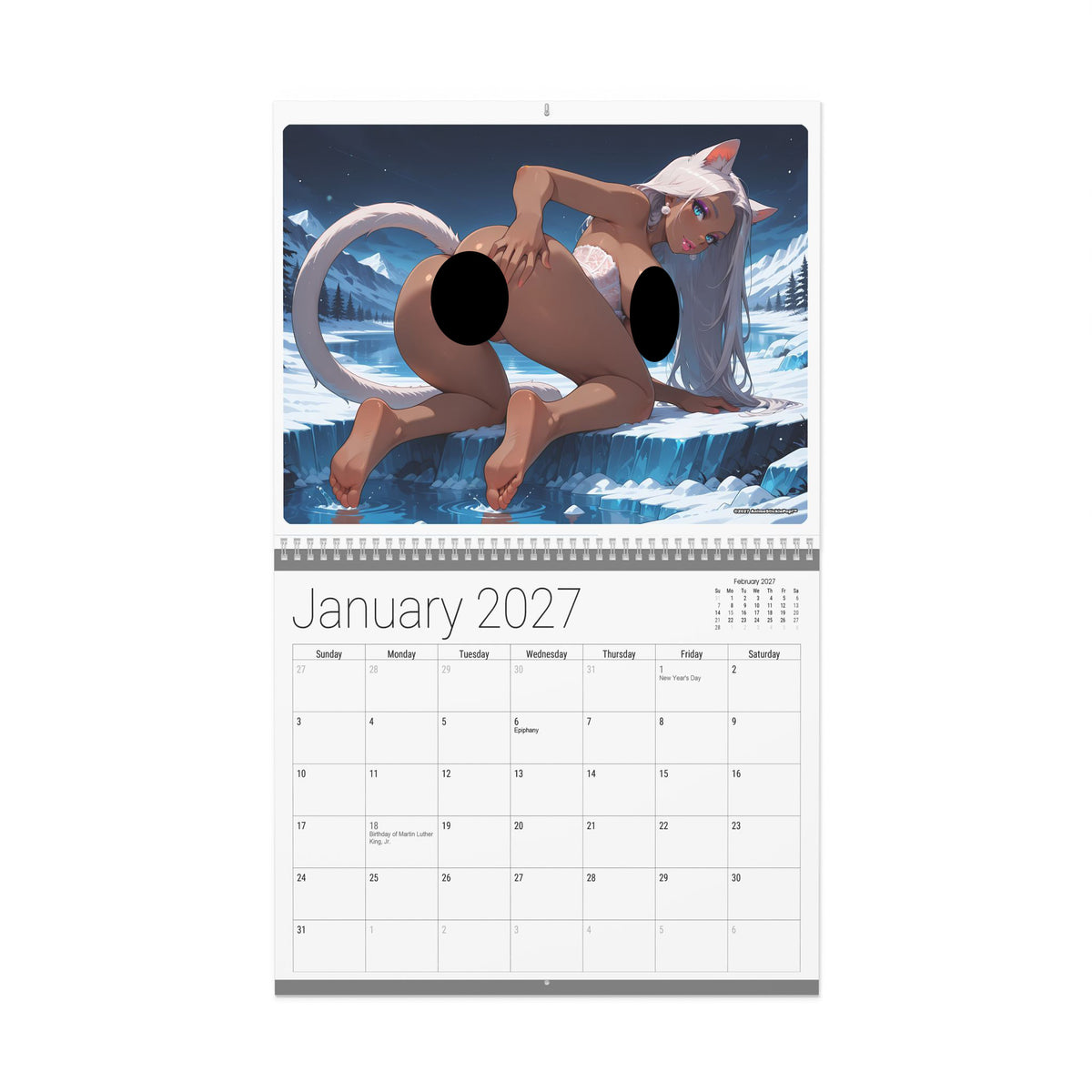 2027 Naughty NekoGirls Wall Calendar by AnimeStickiePop