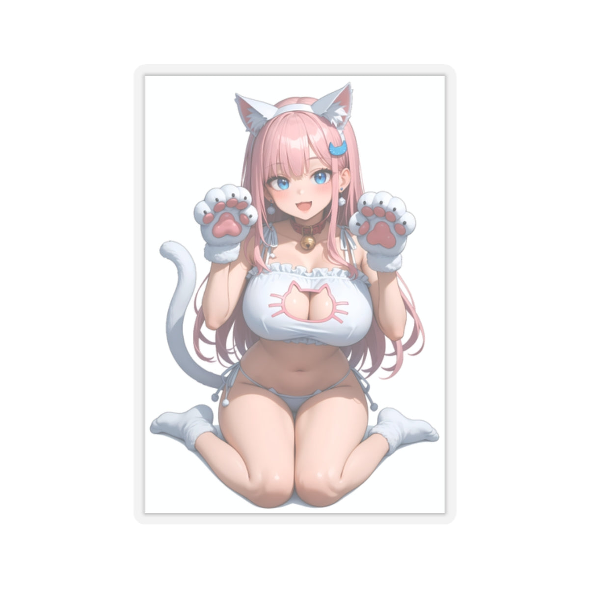 Anime Neko Girl Stickers-1242 - Kiss-Cut Stickers