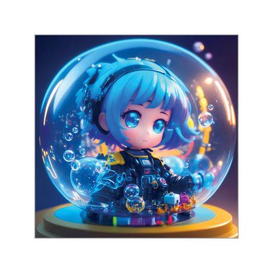 Kawaii Bubble012 - Square Vinyl Stickers