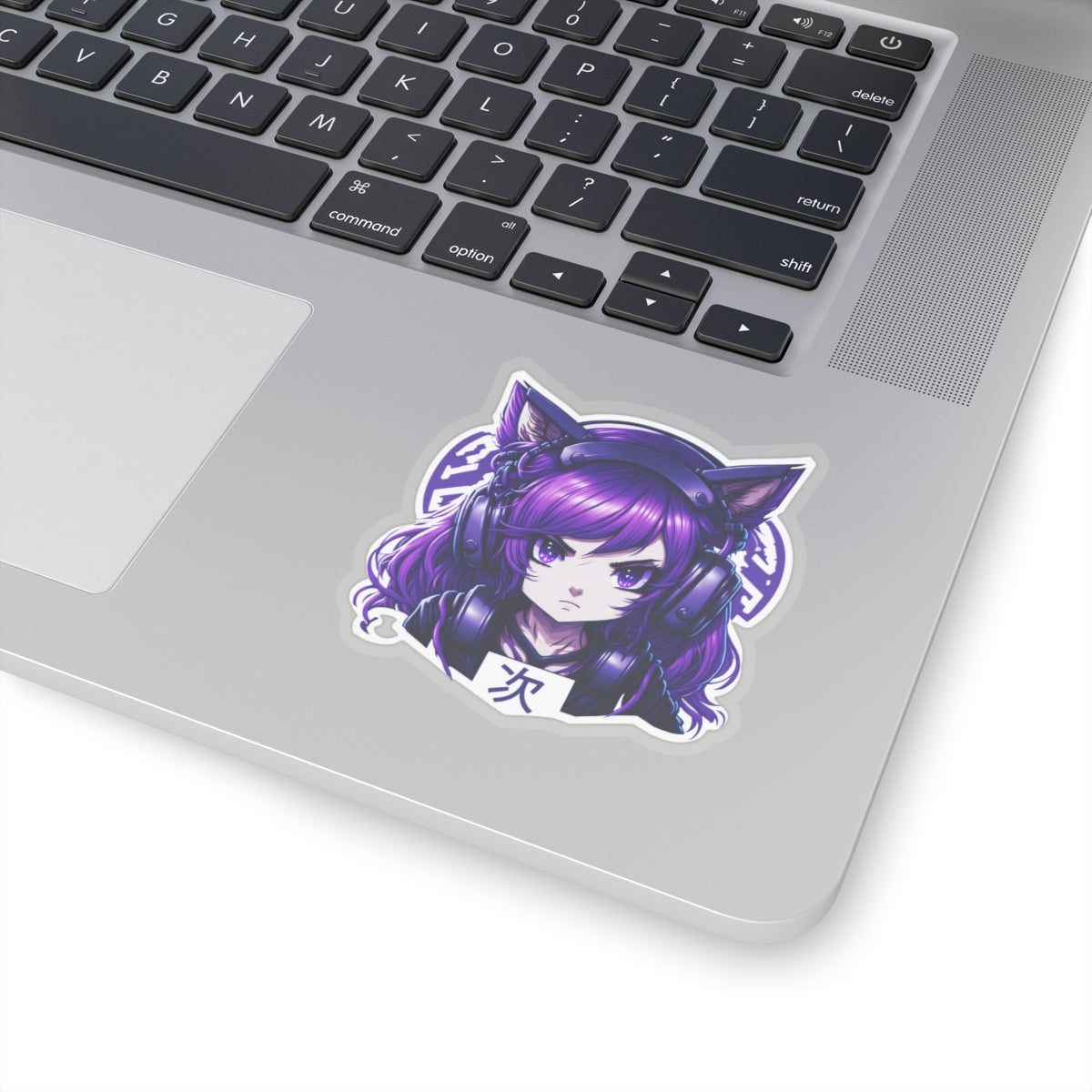 Purple Anime Gamer Girl Kiss-Cut Stickers