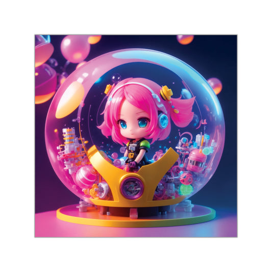 Kawaii Bubble006 - Square Vinyl Stickers