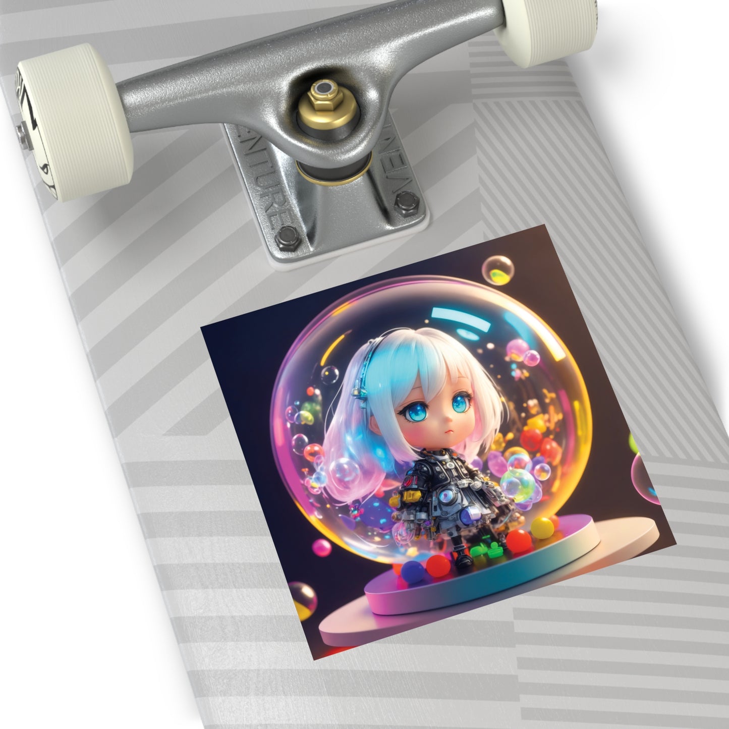 Kawaii Bubble004 - Square Vinyl Stickers