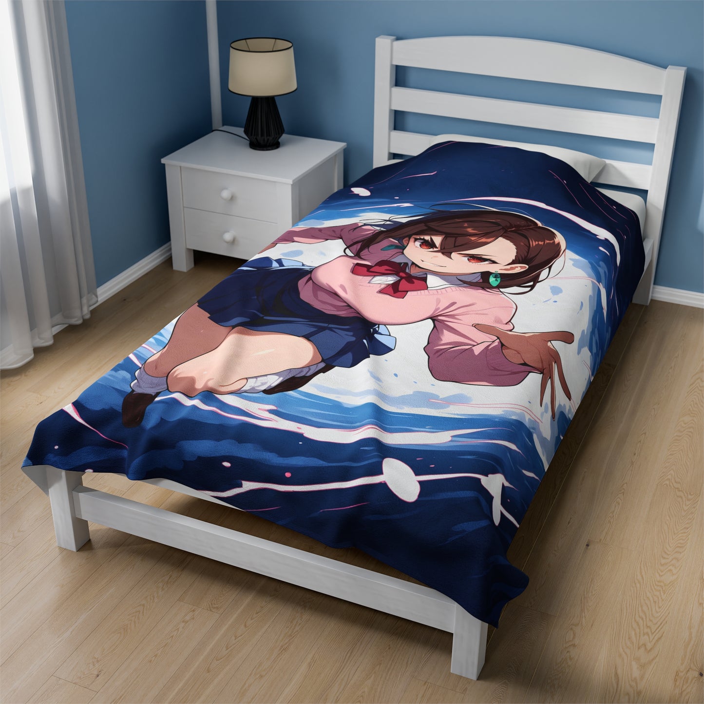 Momo Ayase Anime Waifu - Verticle - Velveteen Plush Blanket